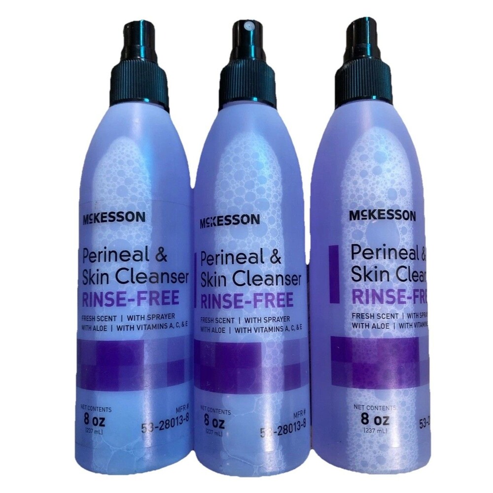 McKesson Rinse-Free Perineal Skin Cleanser Spray Aloe 8 oz Lot Of 3 Fresh Scent